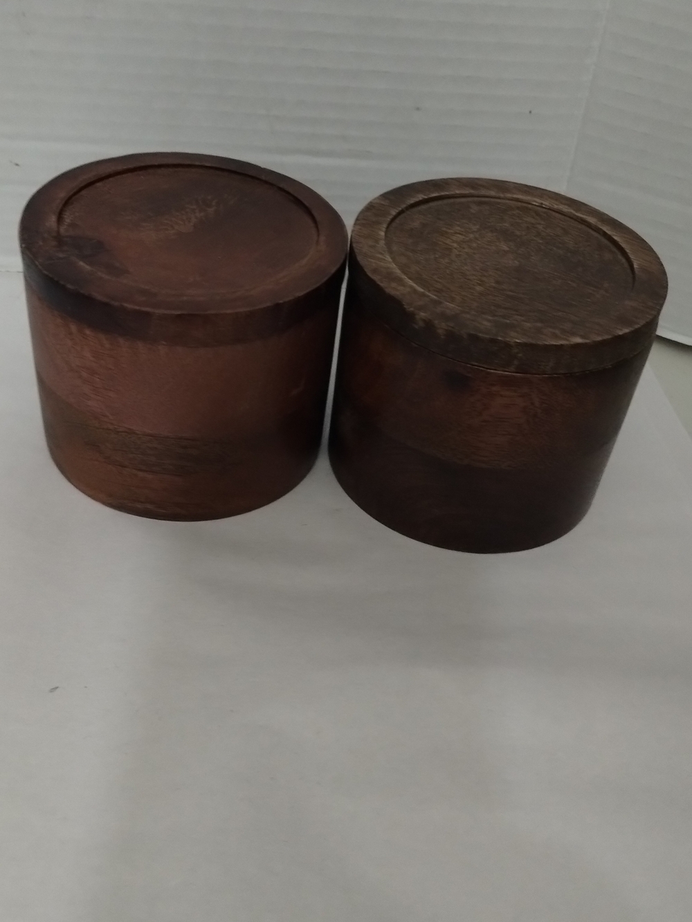 Kohl's Rustic Brown Wooden Round Small Canister Set With Lid